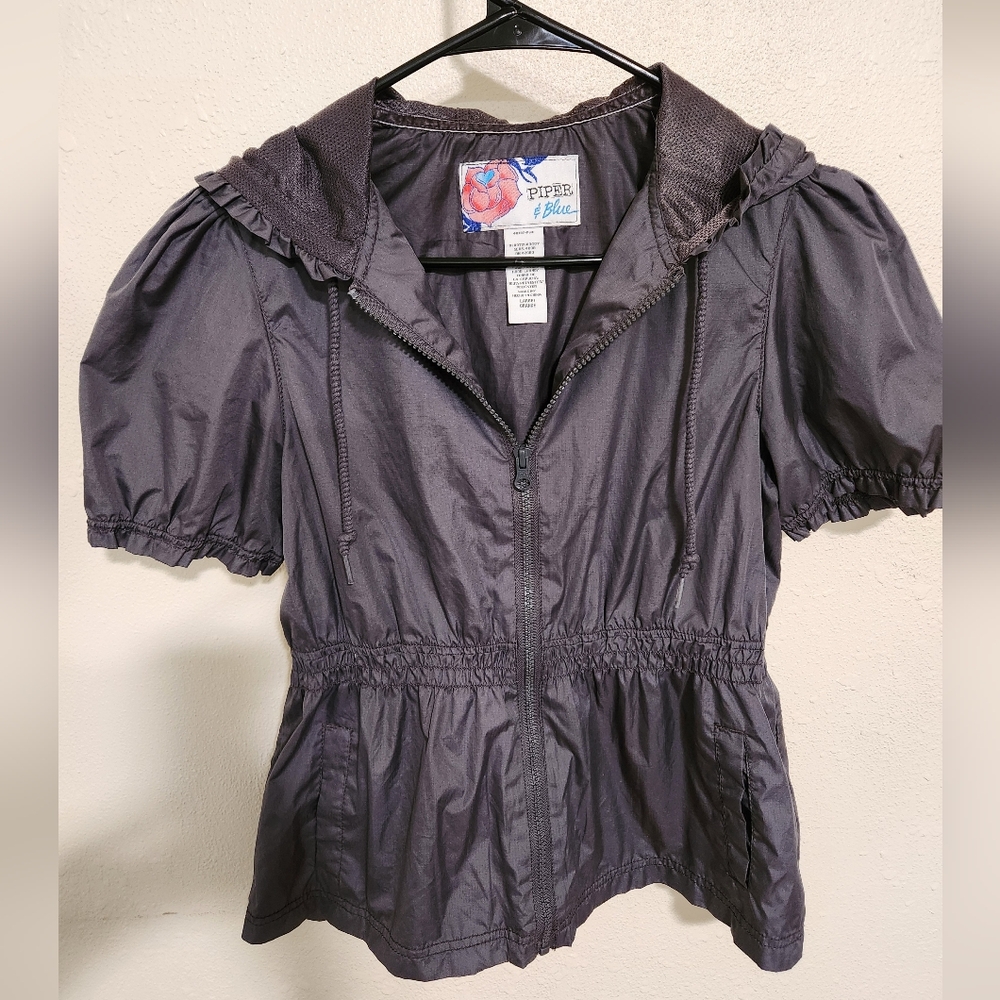 Piper Charcoal Hooded Blouse